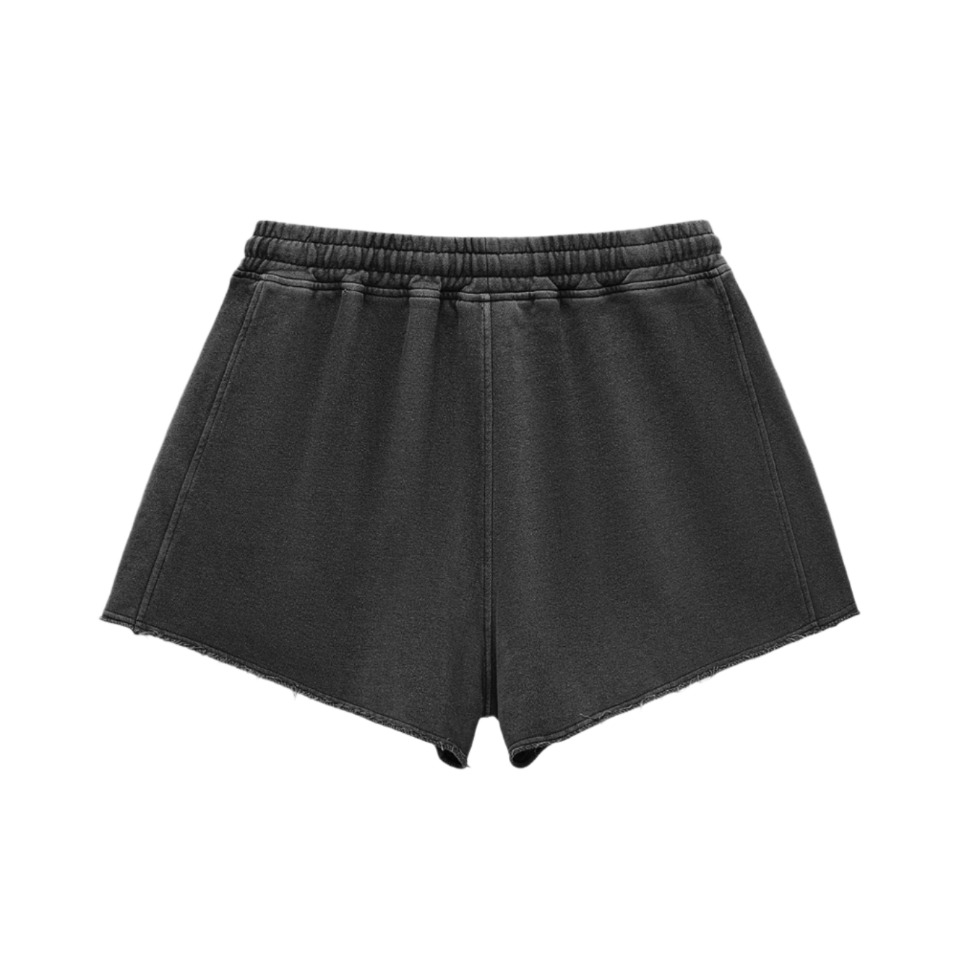"SOZIN BRAND" Washed Raw Edge Drawstring Shorts(Red)(WOMENS)