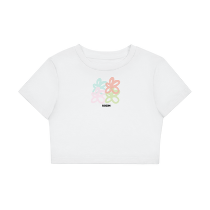 'YOUR FLOWERS' CROP TEE [WHITE]