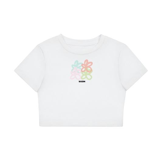 'YOUR FLOWERS' CROP TEE [WHITE]