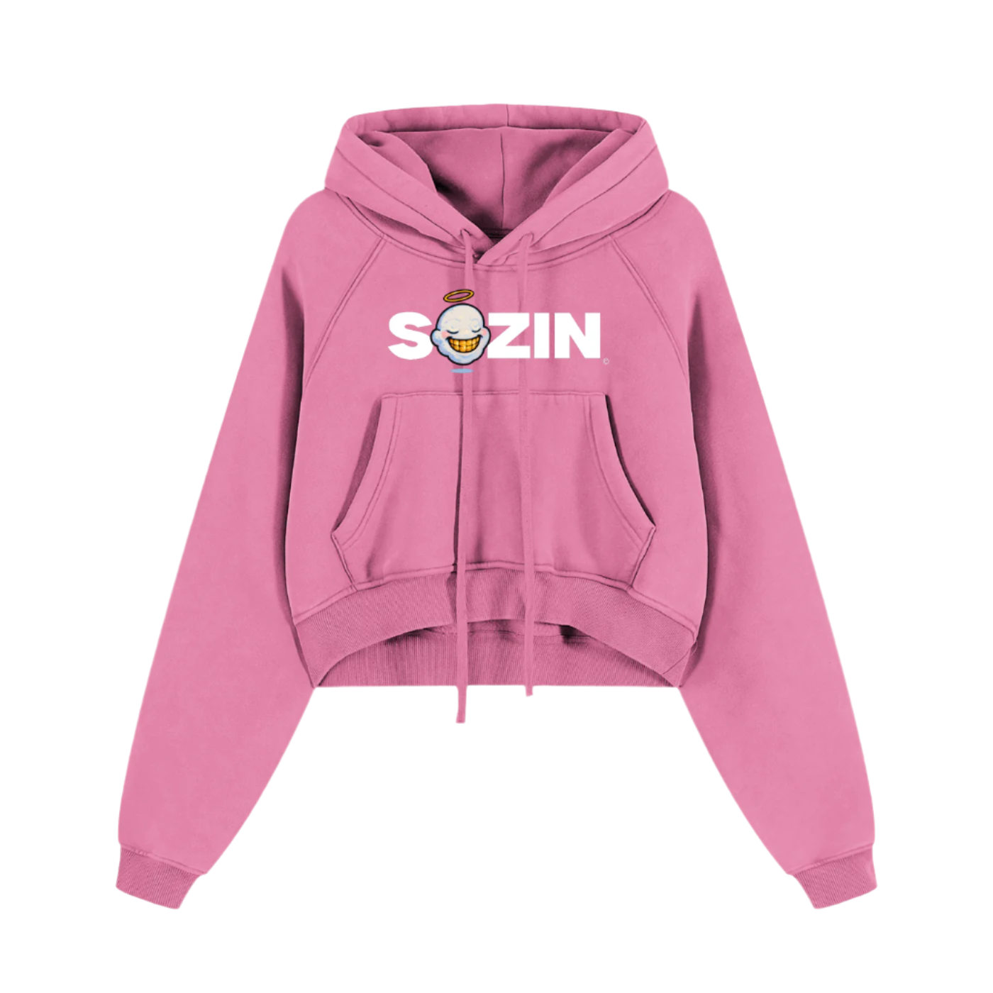 "BLESSED SOZIN" Snow Washed Cropped Hoodie (WOMENS)