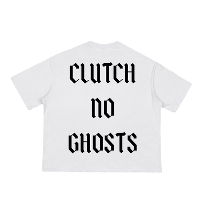 'CLUTCH NO GHOSTS' CLASSIC BOXY TEE [WHITE]
