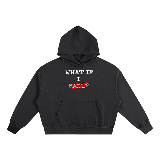 'WHAT IF I FLY?' BOXY OVERSIZED HOODIE