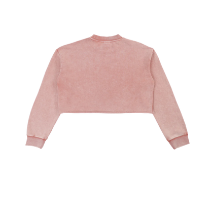"HIGHLY FAVORED" Raw Edge Cropped Sweatshirt(WOMENS)