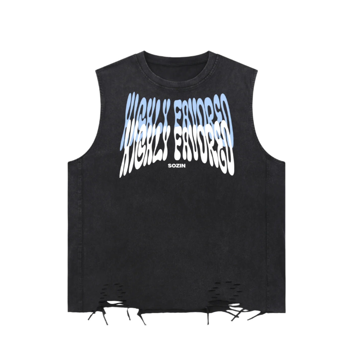 "HIGHLY FAVORED" Torn Grace Tank Top