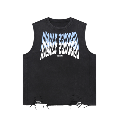 "HIGHLY FAVORED" Torn Grace Tank Top