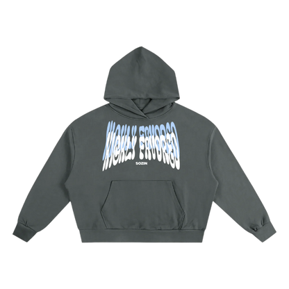 "HIGHLY FAVORED" Boxy Oversized Hoodie (GREY)