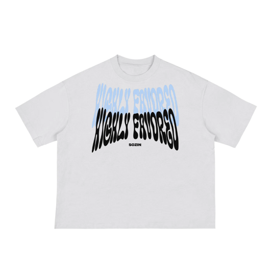 "HIGHLY FAVORED" Classic Boxy Tee (WHITE)