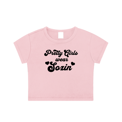 'PRETTY GIRLS' CROP TEE [PINK]