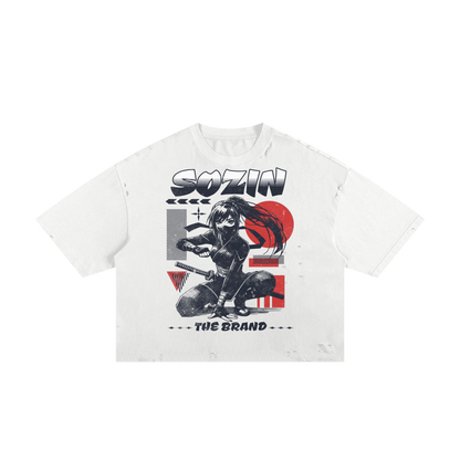 'KUNOICHI' FRAYED BOXY TEE