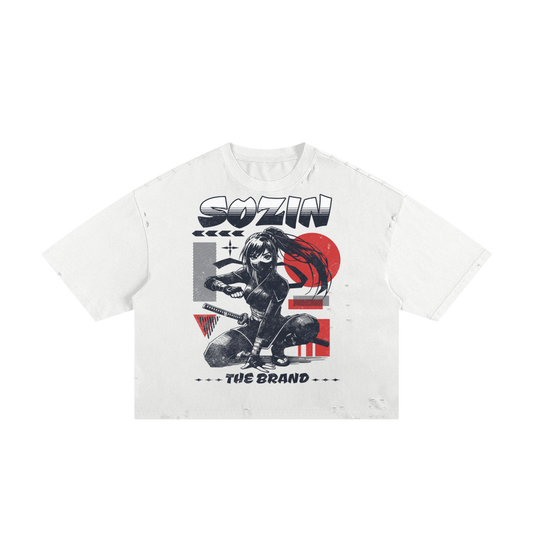 'KUNOICHI' FRAYED BOXY TEE