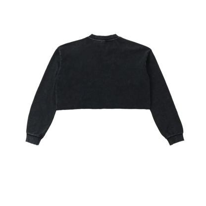 "HIGHLY FAVORED" Raw Edge Cropped Sweatshirt(WOMENS)