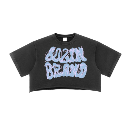"SOZIN BRAND" Washed Raw Edge Crop Top(WOMENS)
