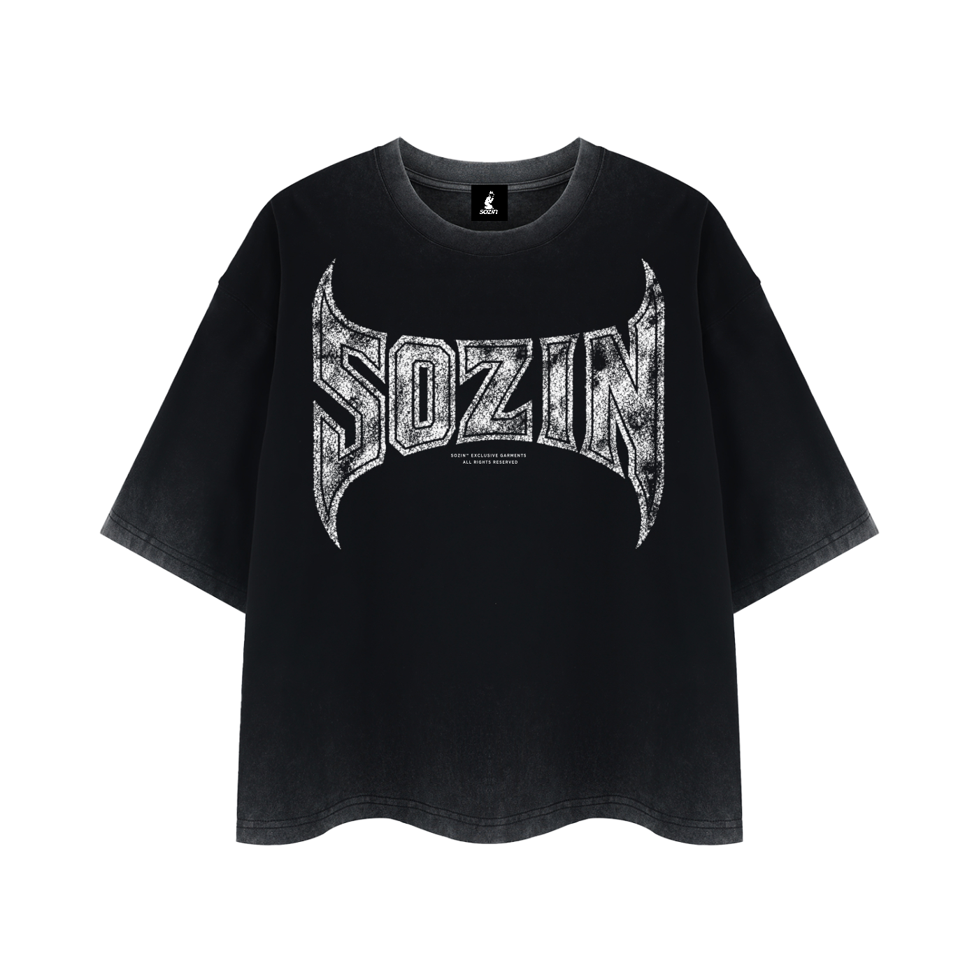 REVERSE DYED BRAND TEE - COAL BLACK -