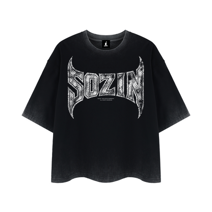 REVERSE DYED BRAND TEE - COAL BLACK -