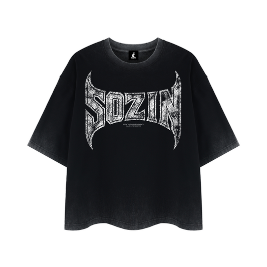 REVERSE DYED BRAND TEE - COAL BLACK -