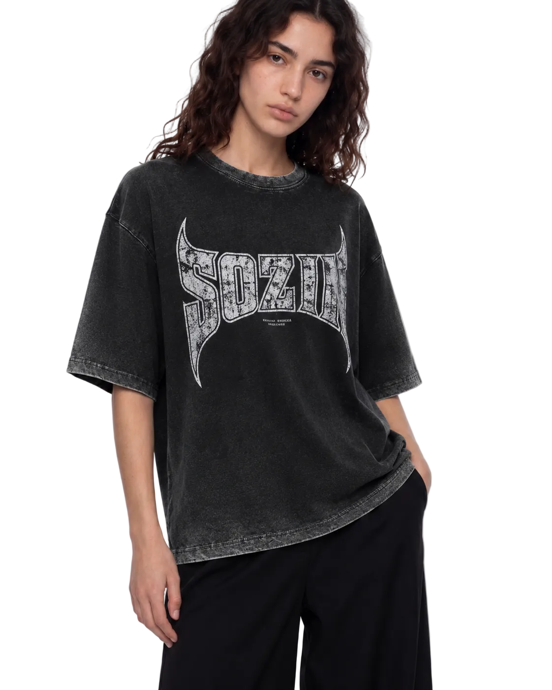 REVERSE DYED BRAND TEE - COAL BLACK -