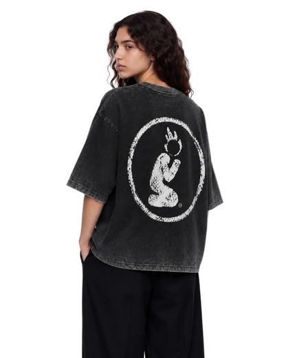 REVERSE DYED BRAND TEE - COAL BLACK -