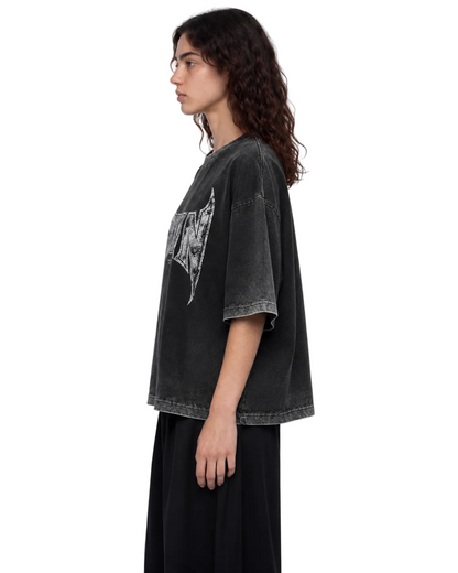 REVERSE DYED BRAND TEE - COAL BLACK -