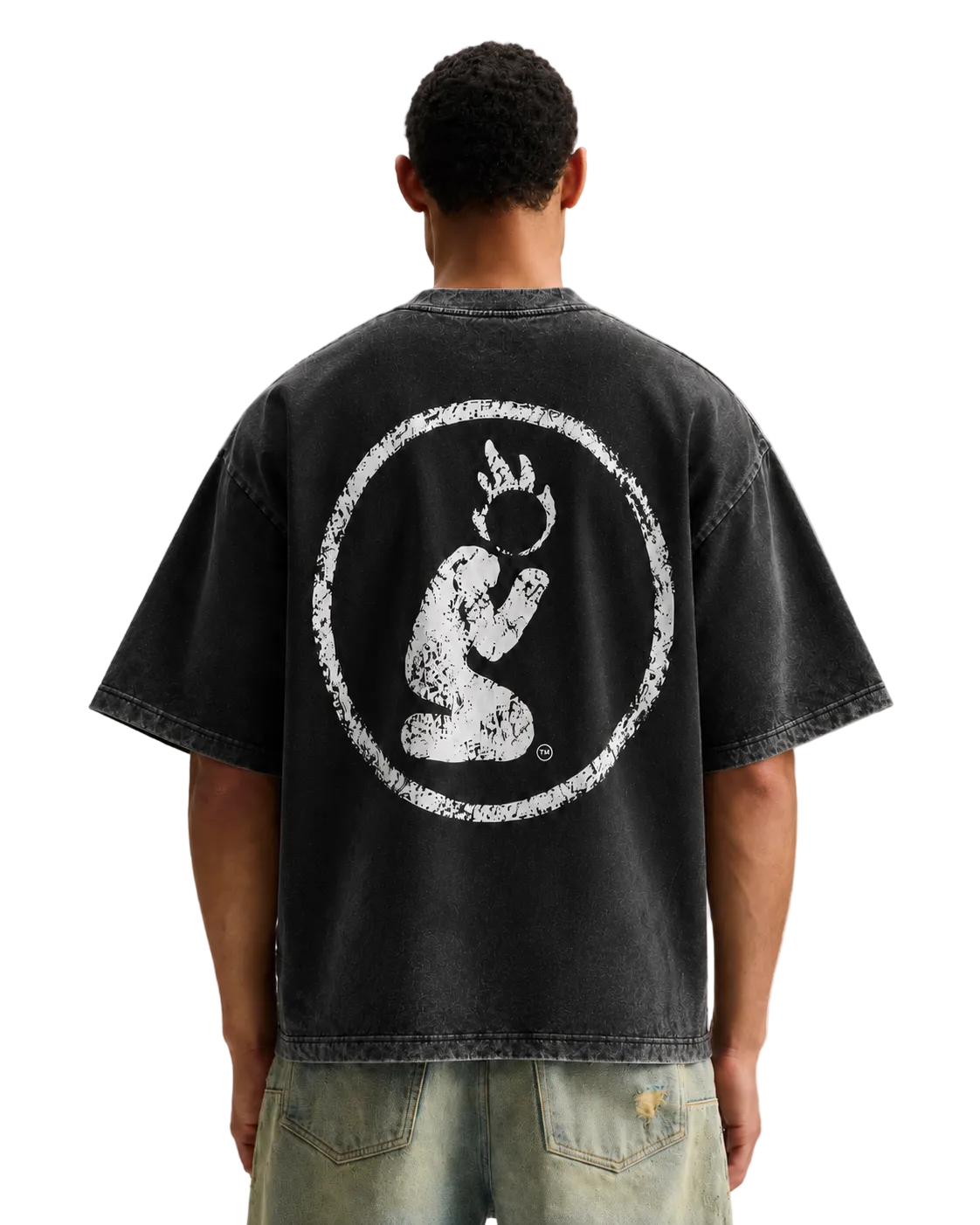REVERSE DYED BRAND TEE - COAL BLACK -
