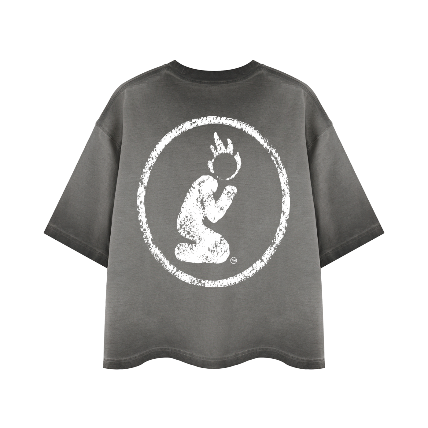 REVERSE DYED BRAND TEE - CONCRETE -