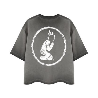 REVERSE DYED BRAND TEE - CONCRETE -