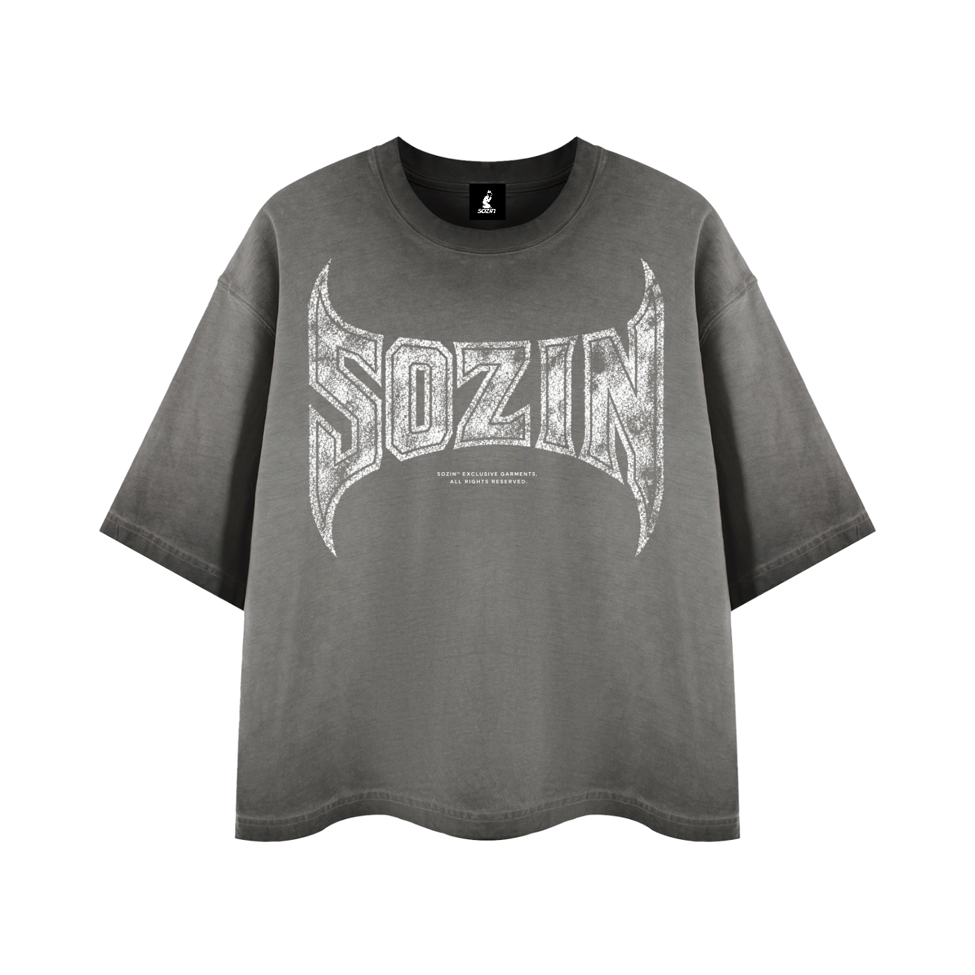 REVERSE DYED BRAND TEE - CONCRETE -