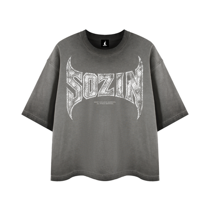 REVERSE DYED BRAND TEE - CONCRETE -