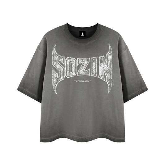 REVERSE DYED BRAND TEE - CONCRETE -