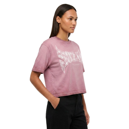 REVERSE DYED BRAND TEE - DUST PINK -