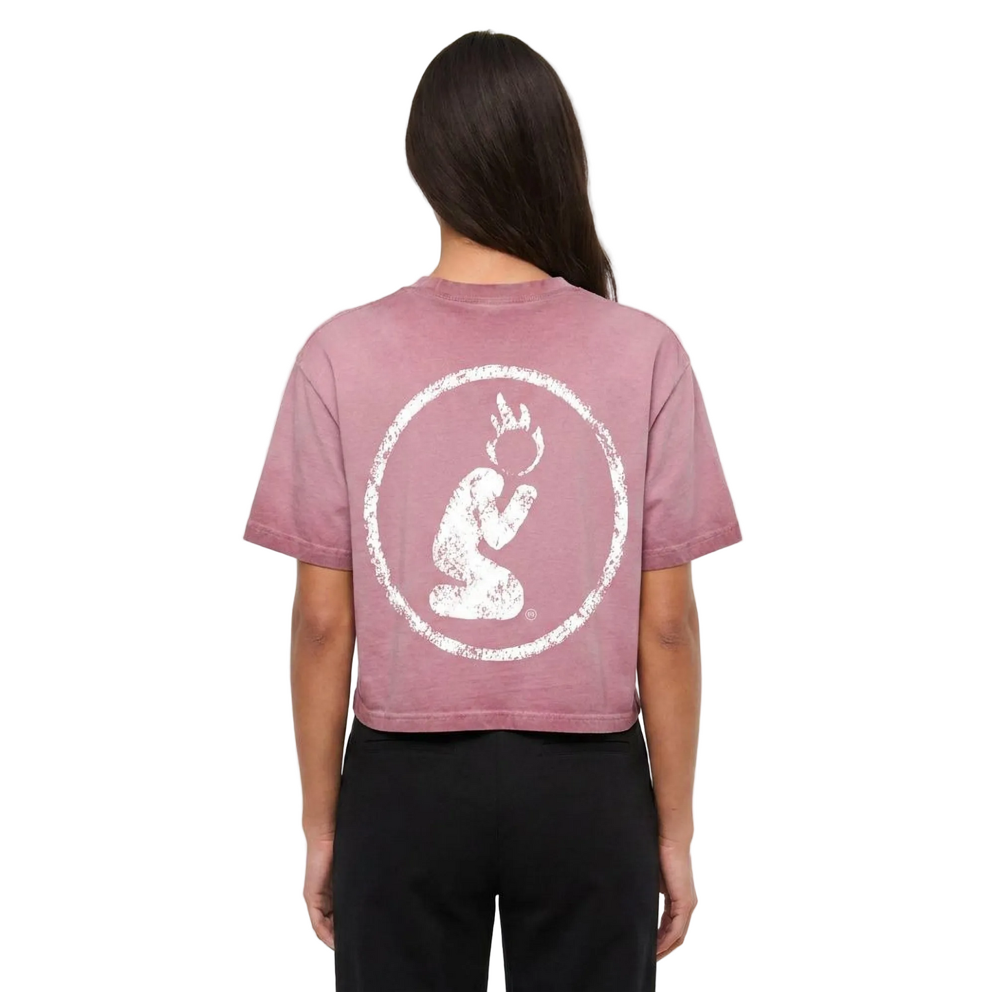 REVERSE DYED BRAND TEE - DUST PINK -