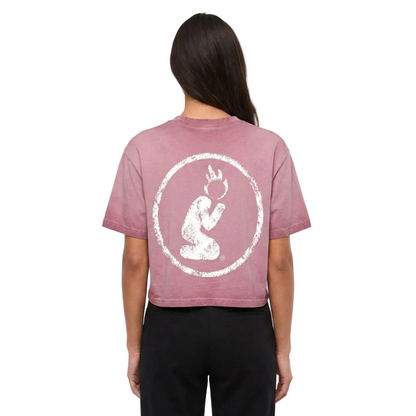 REVERSE DYED BRAND TEE - DUST PINK -