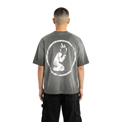 REVERSE DYED BRAND TEE - CONCRETE -