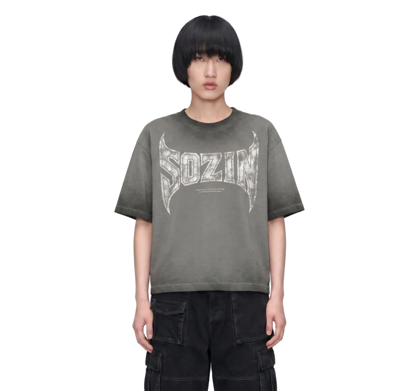 REVERSE DYED BRAND TEE - CONCRETE -