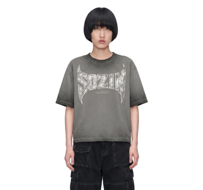 REVERSE DYED BRAND TEE - CONCRETE -