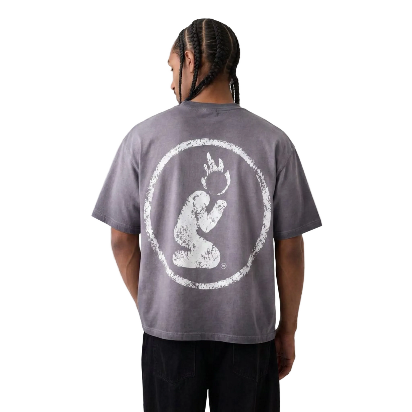 REVERSE DYED BRAND TEE - ASH PURPLE -