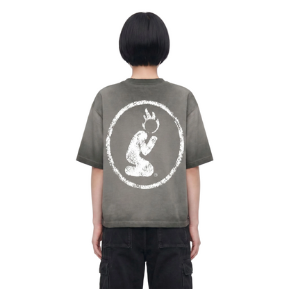 REVERSE DYED BRAND TEE - CONCRETE -