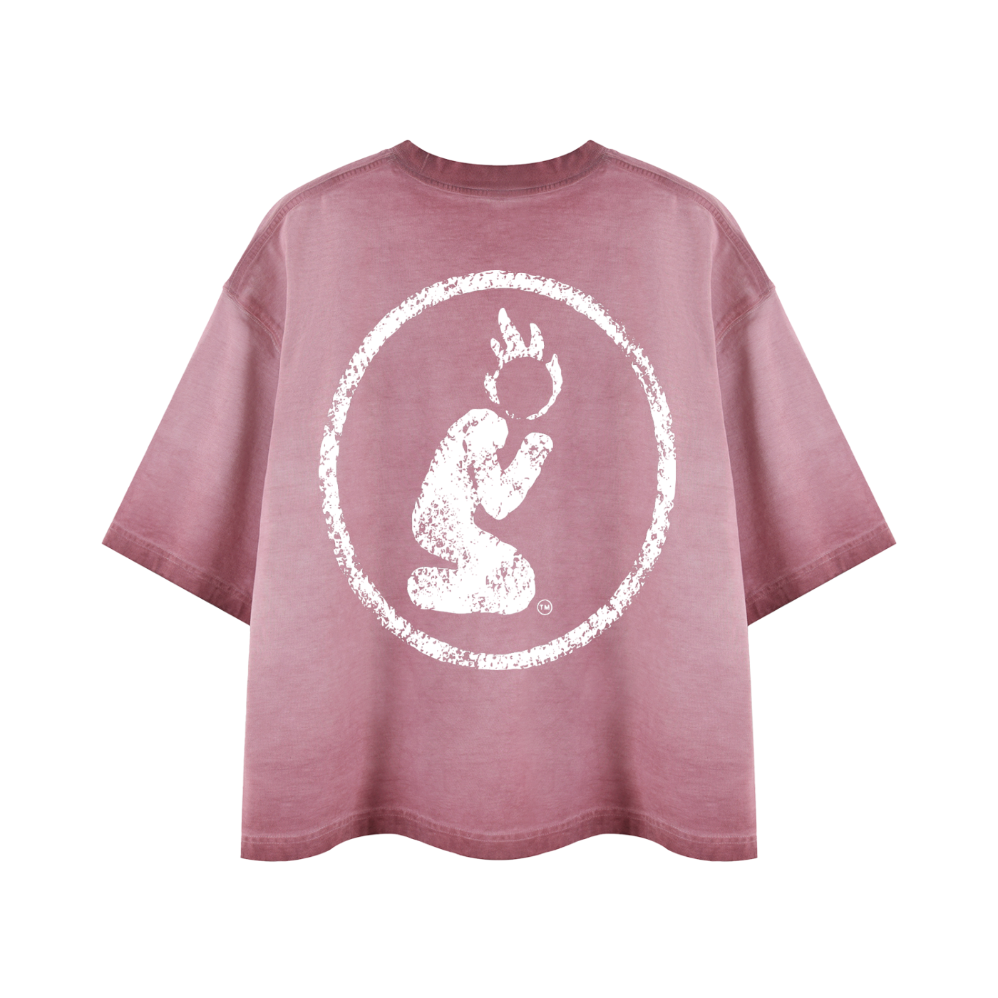 REVERSE DYED BRAND TEE - DUST PINK -