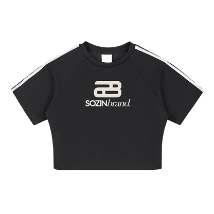 SOZINbrand© TAPE-STITCHED CROP TOP