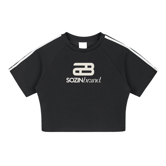 SOZINbrand© TAPE-STITCHED CROP TOP