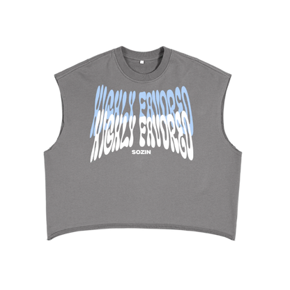 "HIGHLY FAVORED" Boxy Crop Tank (GREY)