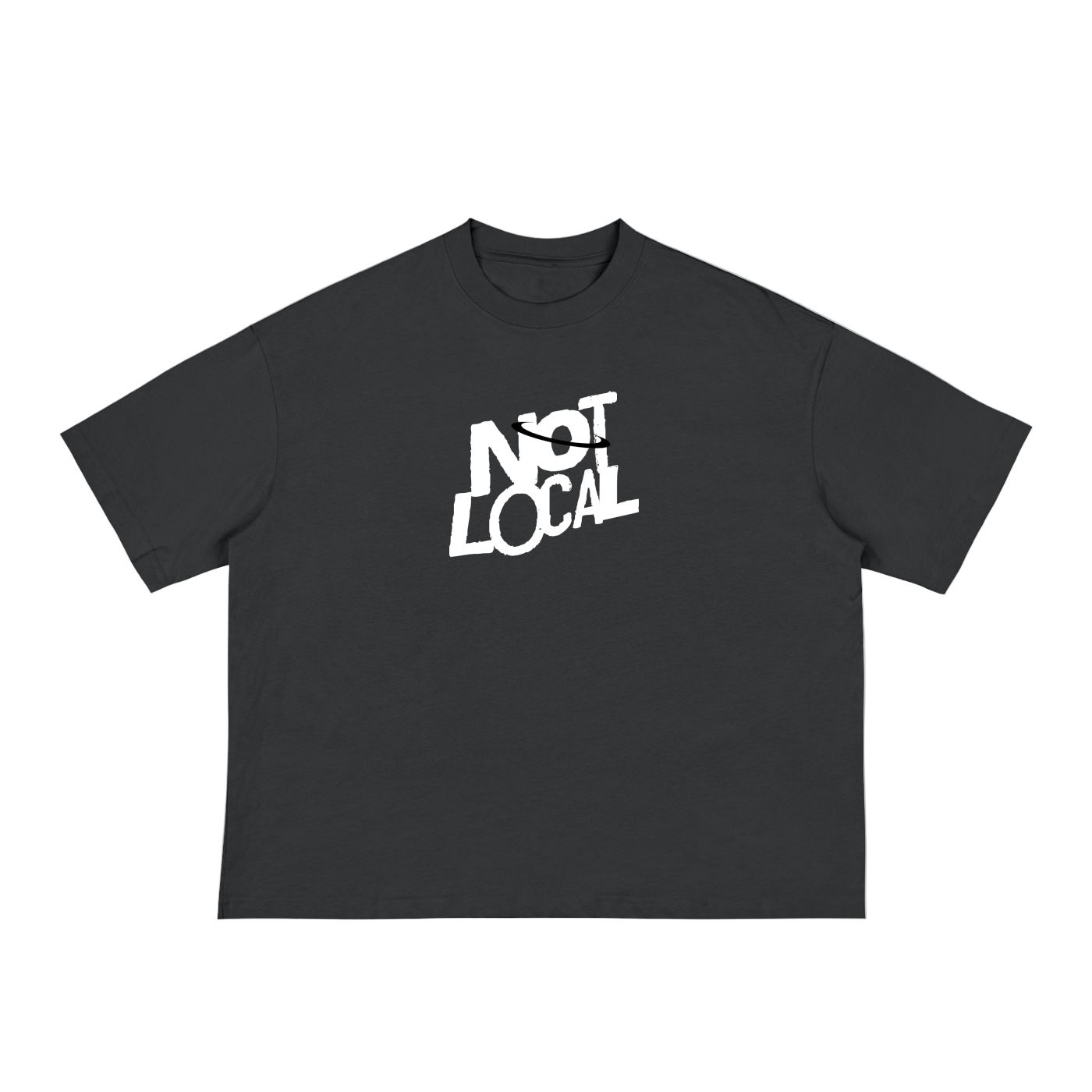 'NOT LOCAL' FRAYED BOXY TEE