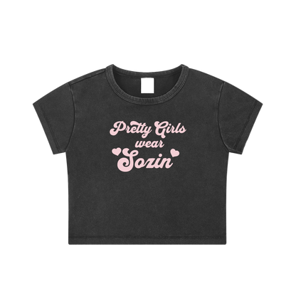 'PRETTY GIRLS' CROP TEE
