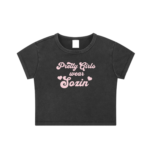 'PRETTY GIRLS' CROP TEE