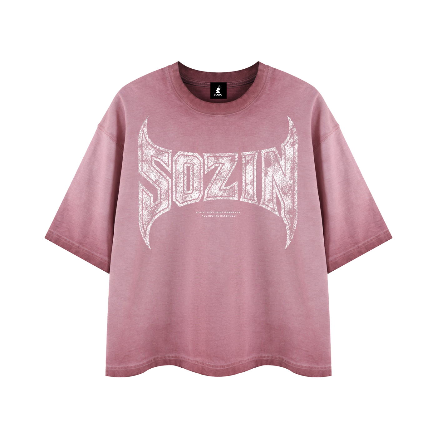 REVERSE DYED BRAND TEE - DUST PINK -