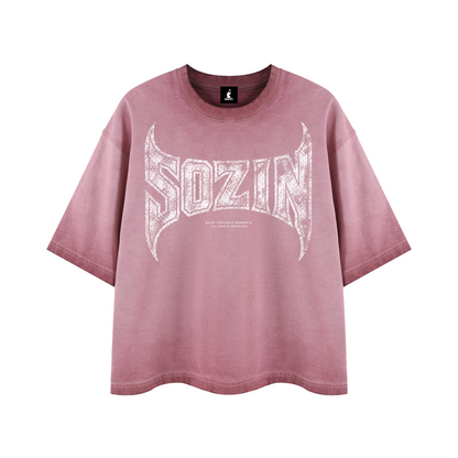 REVERSE DYED BRAND TEE - DUST PINK -