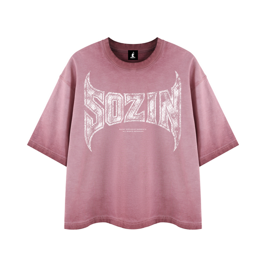 REVERSE DYED BRAND TEE - DUST PINK -