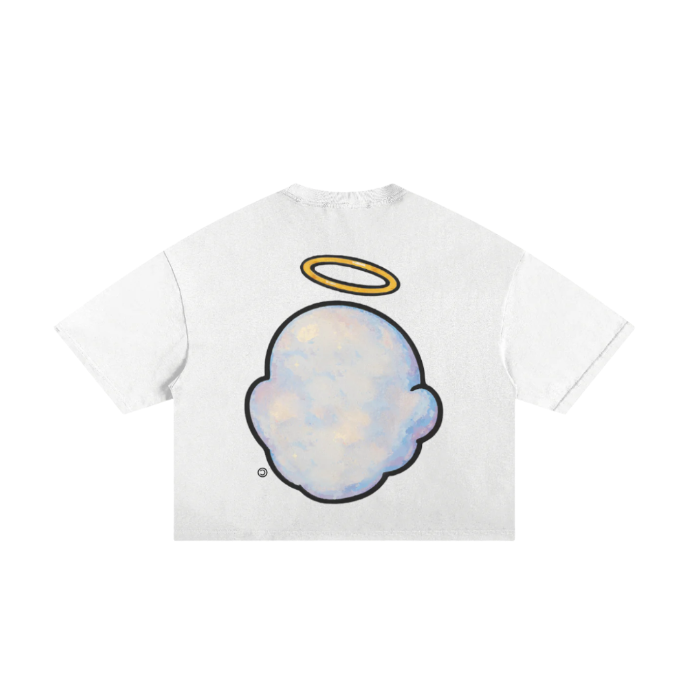 "BLESSED CLOUD" Classic Torn Boxy Tee (WHITE)(SOZIN EXCLUSIVE)