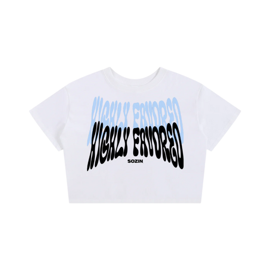 "HIGHLY FAVORED" Seamless Baby Tee (White)(WOMENS)