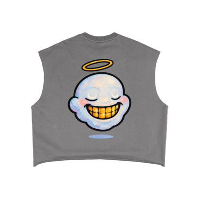 "HIGHLY FAVORED" Boxy Crop Tank (GREY)