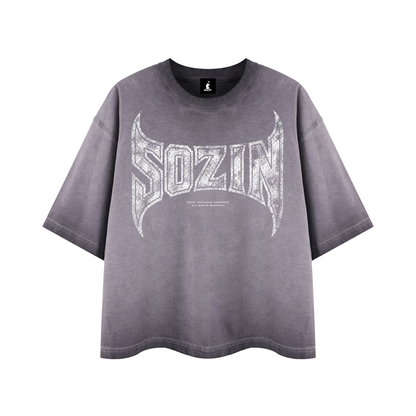 REVERSE DYED BRAND TEE - ASH PURPLE -